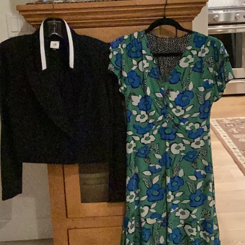 CAbi Spring 2022 Celebrate Dress S/Black Tie Jacket 4/Turnabout Cardigan S